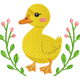 Cute Spring Duck Embroidery Design, Machine Embroidery Pattern, Instant Download