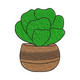 Cute Succulent Pot Embroidery Design, Instant Download