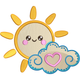Sunshine Cloud Embroidery Design, Cute Baby Machine Embroidery Pattern, Instant Download