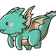 Cute Teal Baby Dragon Embroidery Design, Instant Download