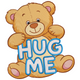 Cute Teddy Bear Hug Me Embroidery Design, Instant Download