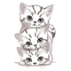 Three Kittens Stack Embroidery Design, Cat Pattern, Instant Download