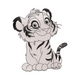 Cute Tiger Cub Embroidery Design, Instant Download