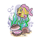 Cute Tropical Fish Embroidery Design, Instant Download
