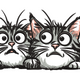 Cute Twin Cats Embroidery Design, Instant Download