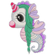 Cute Unicorn Seahorse Embroidery Design, Instant Download