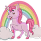 Cute Unicorn with Rainbow Embroidery Design V5, Instant Download