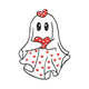 Cute Valentine Ghost Embroidery Design, Love Ghost Machine Pattern