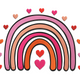 Cute Valentine Rainbow Embroidery Design, Boho Heart Rainbow Machine Embroidery, Instant Download