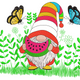 Cute Watermelon Gnome Embroidery Design, Instant Download