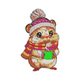 Cute Winter Hamster Embroidery Design, Cozy Animal Pattern, Instant Download