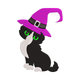 Cute Witch Cat Embroidery Design, Halloween Pattern, Instant Download