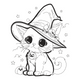 Cute Witch Cat Halloween Embroidery Design, Machine Embroidery Pattern, Instant Download