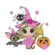 Cute Witch Girl Halloween Embroidery Design, Instant Download
