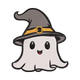 Witch Hat Ghost Embroidery Design, Halloween Ghost Machine Embroidery Pattern, Instant Download