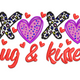 Cute XOXO Hug and Kisses Embroidery Design, Instant Download