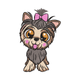 Cute Yorkie Puppy Embroidery Design, Instant Download