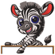 Cute Zebra Embroidery Design, Instant Download