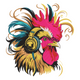 DJ Rooster Embroidery Design, Instant Download