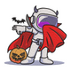 Dabbing Astronaut Vampire Embroidery Design, Instant Download