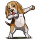 Dabbing Dog Embroidery Design, Instant Download