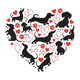 Dachshund Dog Heart Embroidery Design, Pet Valentine Machine Embroidery, Instant Download