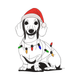 Dachshund Dog Wrapped in Festive Lights Embroidery Design, Instant Download