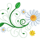 Daisy Floral Swirl Embroidery Design, Machine Embroidery Pattern, Instant Download