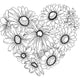 Daisy Flower Heart Outline Embroidery Design, Instant Download