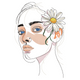 Daisy Girl Face Embroidery Design, Instant Download