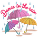 Dance in the Rain Embroidery Design, Instant Download