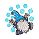 Dancing Christmas Gnome with Snowflakes Embroidery Design, Instant Download