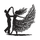 Dancing Couple Silhouette Embroidery Design, Instant Download