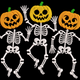 Dancing Pumpkin Skeletons Embroidery Design, Halloween Machine Embroidery Pattern, Instant Download