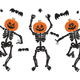 Dancing Pumpkin Skeletons Halloween Embroidery Design, Machine Embroidery Pattern, Instant Download