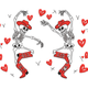 Dancing Skeleton Cowboy Valentine Embroidery Design, Instant Download