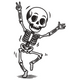 Dancing Skeleton Embroidery Design, Halloween Machine Embroidery Pattern, Instant Download