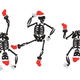 Dancing Skeleton Trio Christmas Embroidery Design, Instant Download