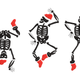 Dancing Skeleton Trio Embroidery Design, Instant Download