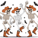 Dancing Skeletons with Cowboy Hats Embroidery Design, Instant Download