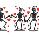 Dancing Skeletons Hearts Embroidery Design, Valentine Machine Embroidery Pattern, Instant Download