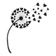 Dandelion Heart Embroidery Design, Instant Download