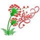 Dandelion Hearts Love Embroidery Design, Instant Download