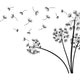 Dandelion Line Art Embroidery Design, Instant Download