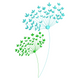 Dandelion Wind Flower Duo Embroidery Design, Instant Download