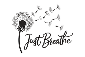 Dandelion Just Breathe Embroidery Design, Inspirational Quote, Instant Download