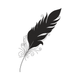 Decorative Feather Silhouette Embroidery Design, Instant Download
