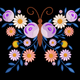 Decorative Spring Butterfly Flower Embroidery Design, Machine Embroidery Pattern, Instant Download