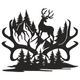 Deer Antler Forest Scene Embroidery Design, Instant Download