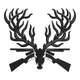 Deer Antler & Rifle Silhouette Embroidery Design, Instant Download